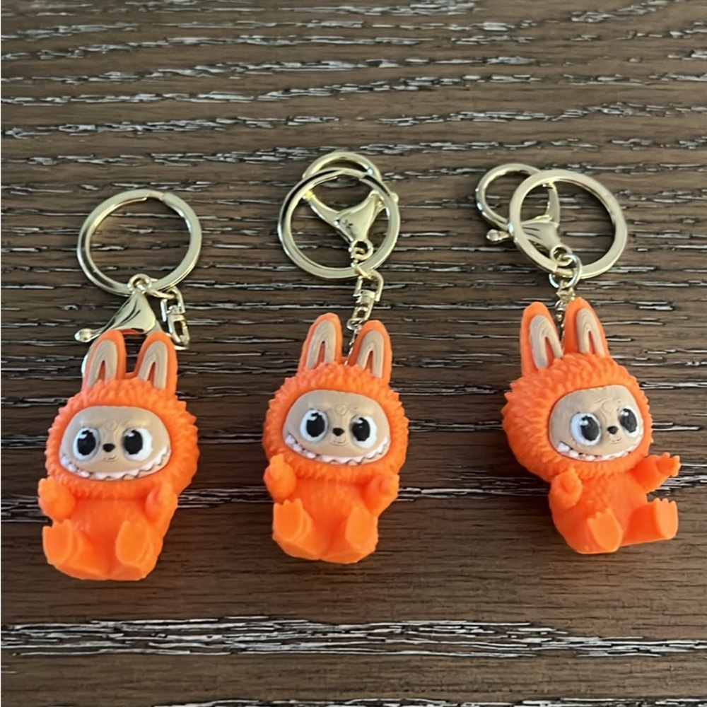 Adorable Orange Bunny Keychain Set of 3